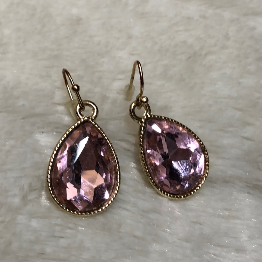 Pink crystal earrings